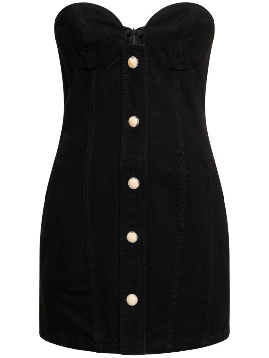 Magda Butrym - Vestido bustier de algodón denim con botonadura
