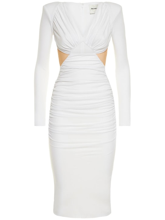 Roland Mouret - Viscose jersey V neck midi dress