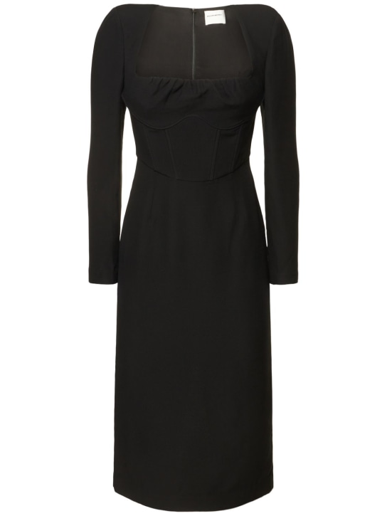 Roland Mouret - Silk & wool midi dress w/gathered detail