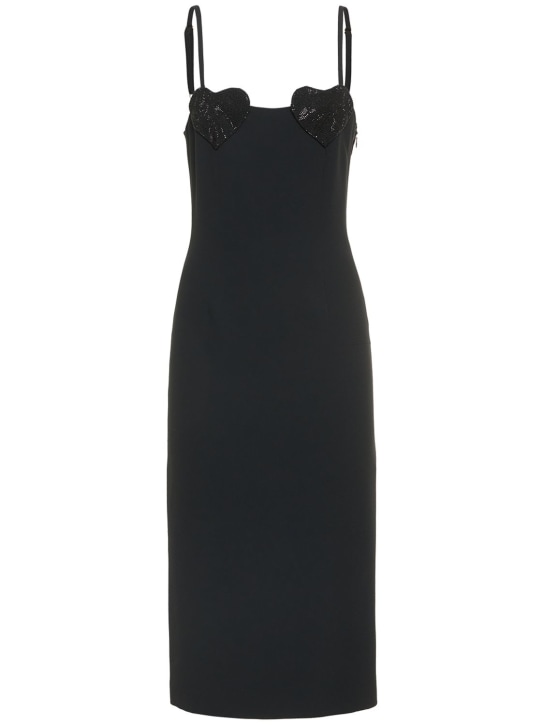 Blumarine - Midikleid aus Viskose mit Krepp-Herzen und Strass
