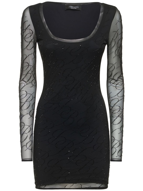 Blumarine: Vestito in mesh con logo