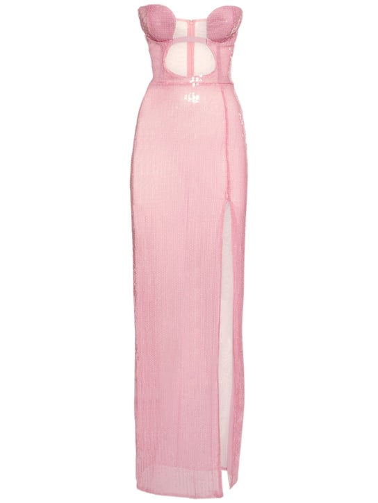 Nensi Dojaka - Sequin embellished cutout gown w/ slit