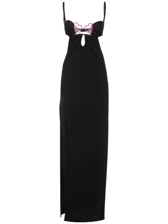 Nensi Dojaka - Long crepedress w/ heart bra & slit