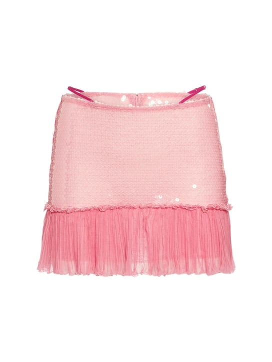 Nensi Dojaka - Jupe courte en georgette et sequins