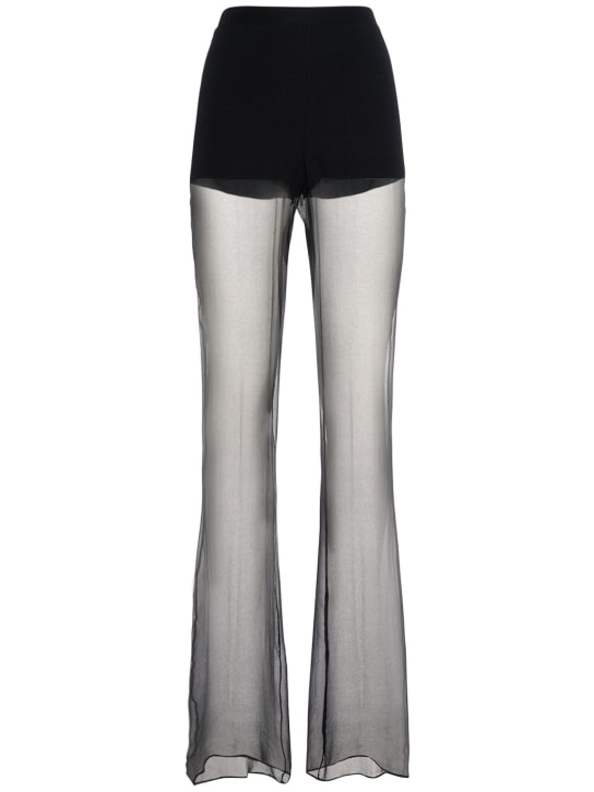 Nensi Dojaka - Silk georgette sheer flared pants