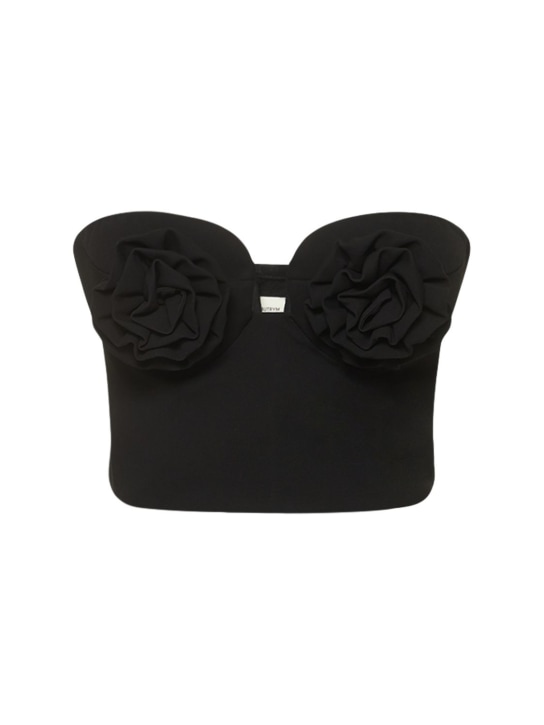 Magda Butrym - Crepe bustier w/ 3D flowers