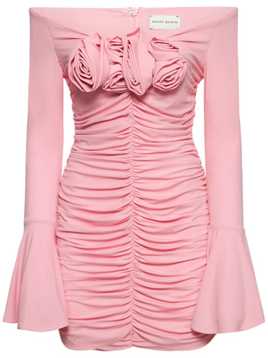 Magda Butrym - Jersey bell sleeve mini dress w/ flowers