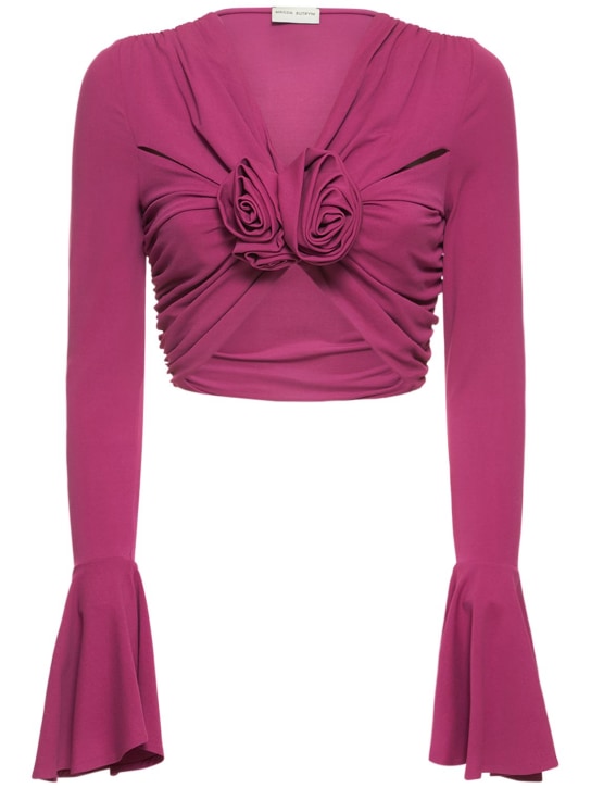 Magda Butrym: Top de jersey con manga larga