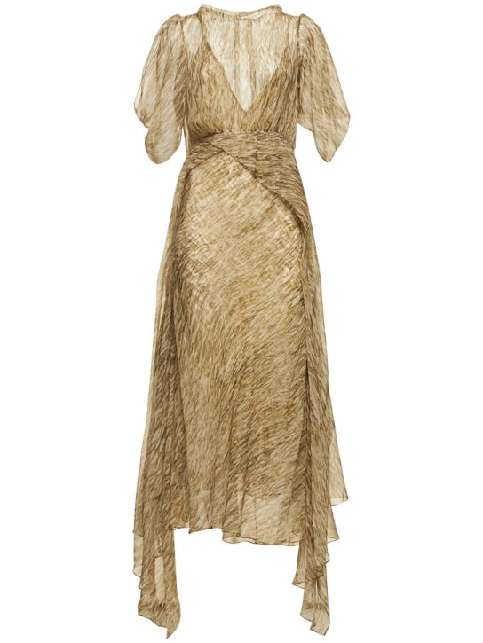 Petar Petrov: Wheat print bias cut long dress