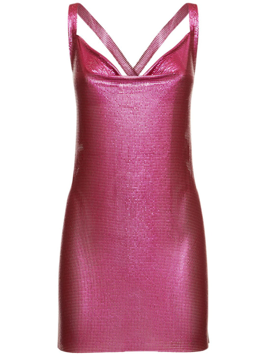 FANNIE SCHIAVONI: Hailey mesh mini dress w/ crossed straps