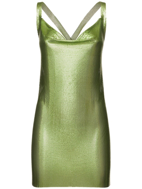 FANNIE SCHIAVONI: Hailey mesh mini dress w/ crossed straps