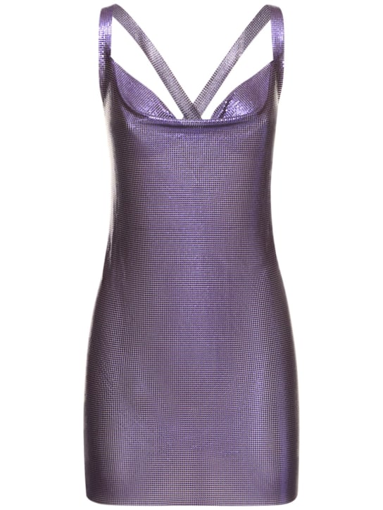 FANNIE SCHIAVONI: Vestito Hailey in mesh con spallini incrociati