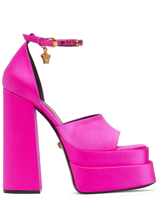 Versace - Sandales compensées en satin et viscose 110 mm