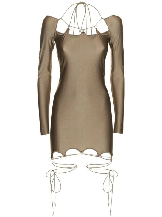 The Attico - Shiny jersey strappy mini dress