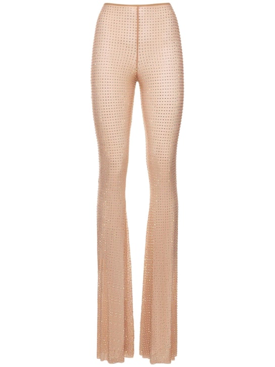 Nué - Embellished stretch mesh pants
