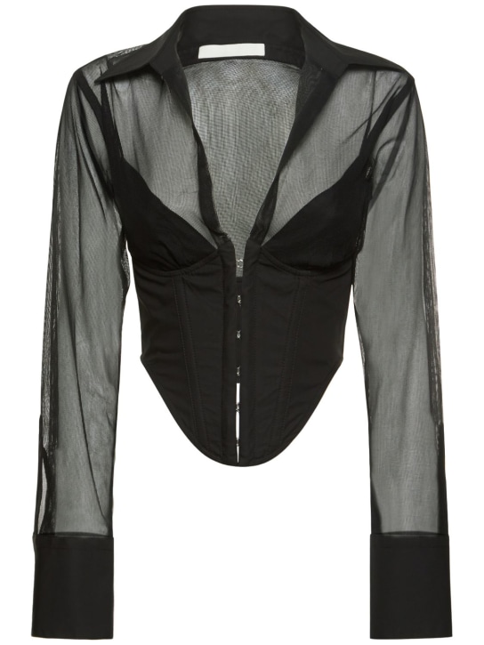 Dion Lee: Cotton corset & tulle hybrid shirt