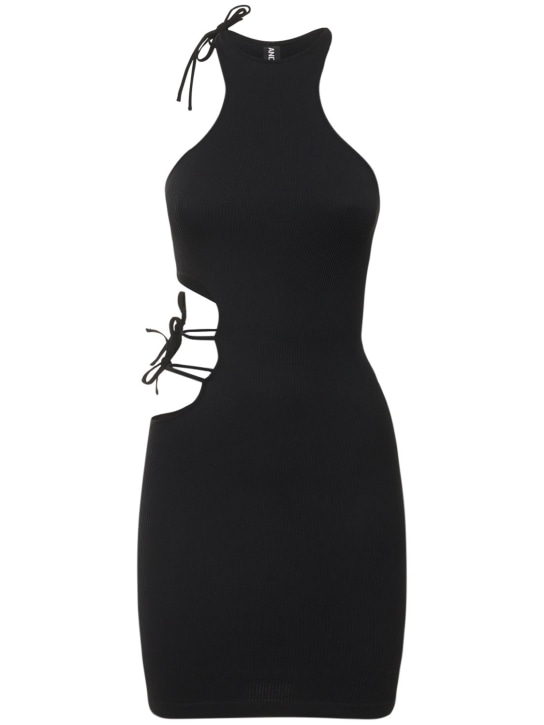 Andreadamo - Robe courte en jersey côtelé ajouré