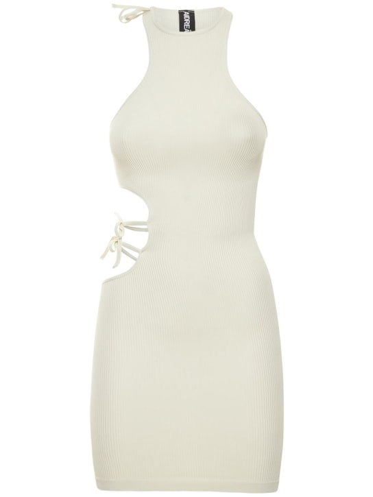 Andreadamo - Robe courte en jersey côtelé ajouré