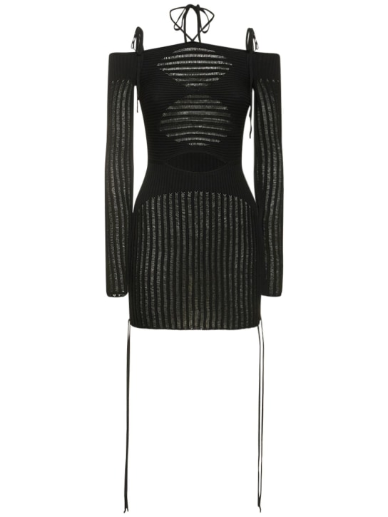 Andreadamo - Ribbed knit viscose blend mini dress