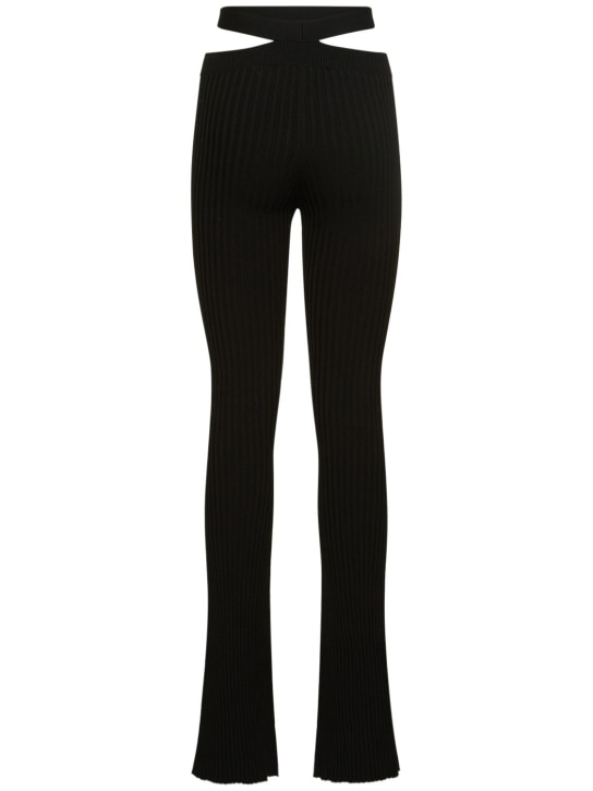 Andreadamo: Pantalon évasé en maille côtelée
