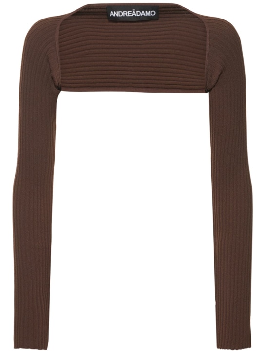Andreadamo - Stretch viscose ribbed knit shrug