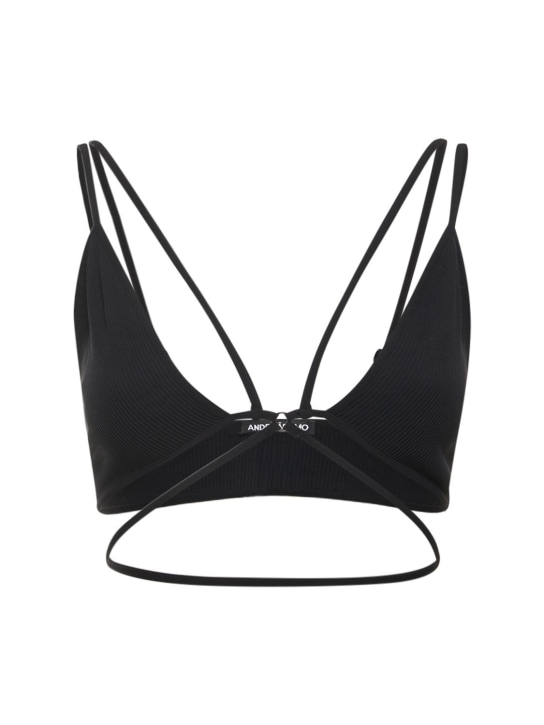 Andreadamo - Soutien-gorge en jersey côtelé avec deux bretelles