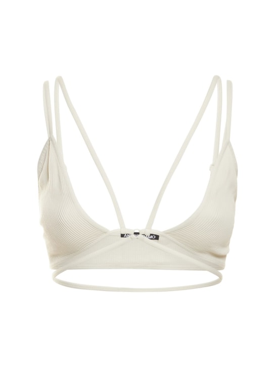 Andreadamo - Soutien-gorge en jersey côtelé avec deux bretelles