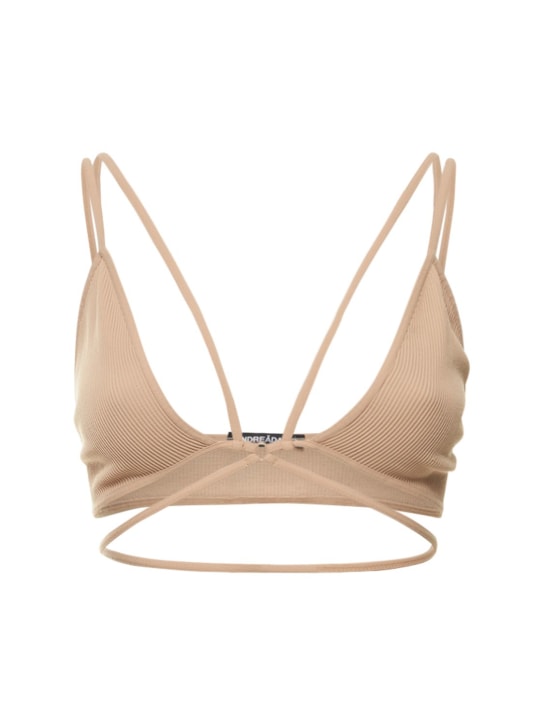 Andreadamo: Ribbed jersey bra w/double straps
