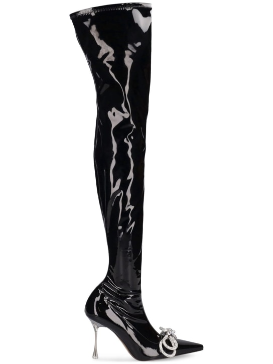 Mach & Mach: 100mm hohe Overkneestiefel aus Lackleder