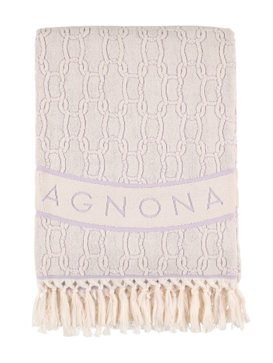 Agnona - Serviette en jacquard motif chaîne
