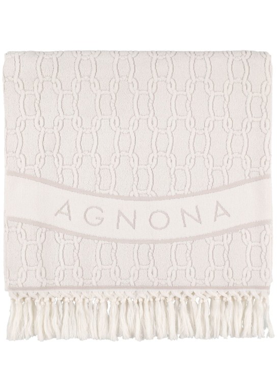 Agnona: Serviette en jacquard motif chaîne