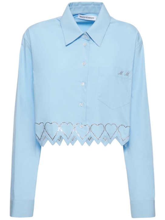 Mach & Mach - Chemise courte en coton avec liseré à cœurs