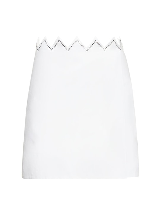 Mach & Mach - Embellished cotton poplin mini skirt