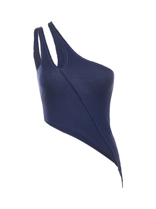 Sami Miro Vintage: Asymmetric one shoulder jersey tank top