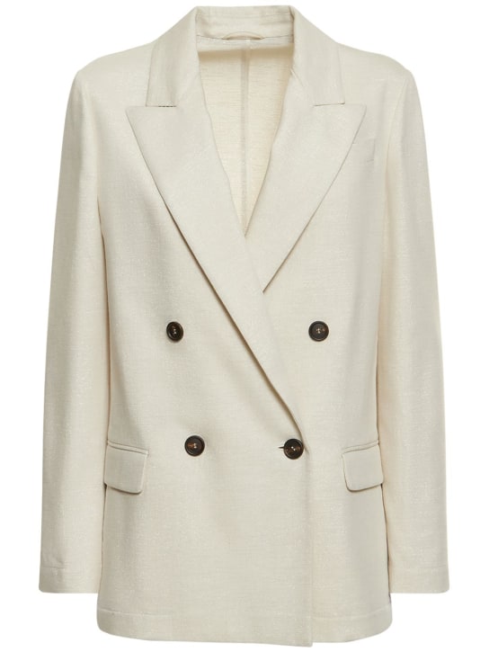Brunello Cucinelli: Jersey lurex double breasted jacket