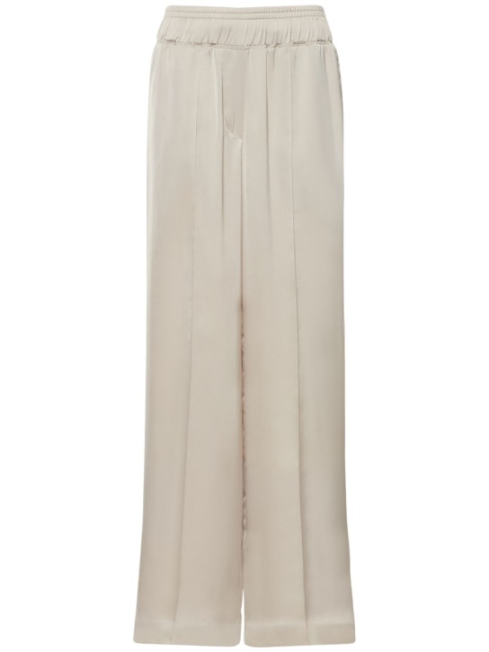 Brunello Cucinelli - Satin wide leg pajama pants