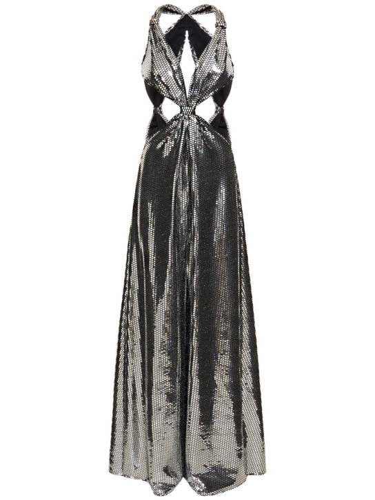 Sid Neigum: Sequined knotted cutout long dress