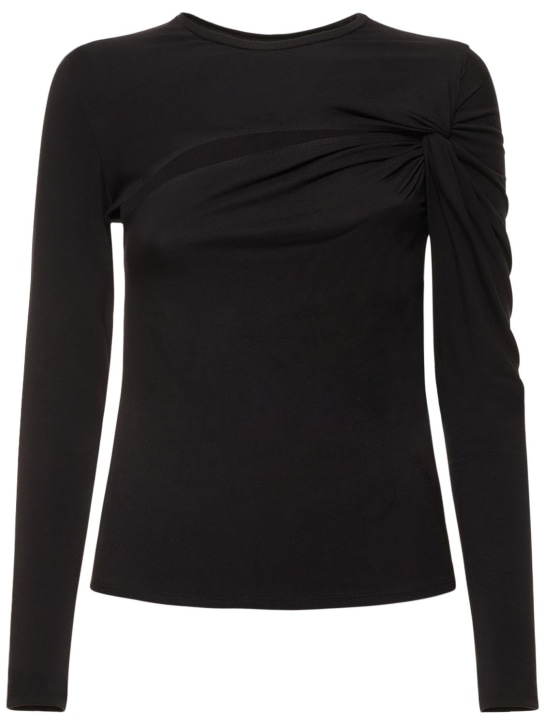 Sid Neigum - Bamboo jersey knotted cutout top