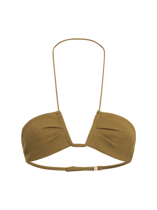 Ziah: Neal bouclè halter bikini top