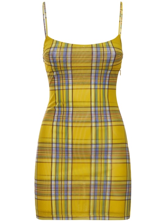 Miaou - Anya checked side slit mini dress