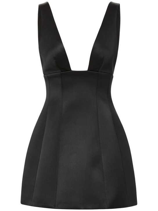 Brandon Maxwell - Silk satin & crepe bubble mini dress
