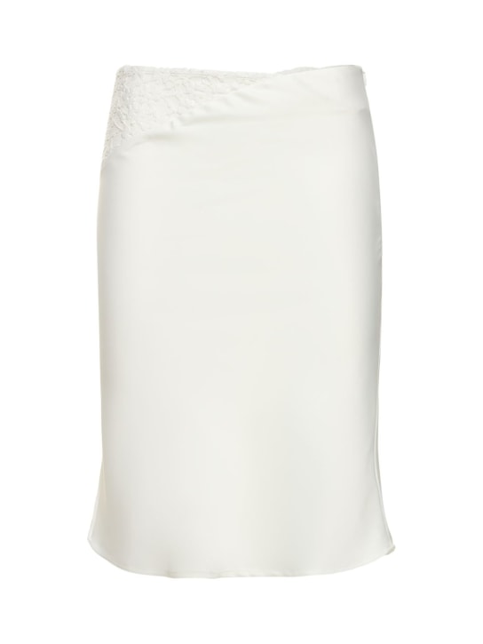 Musier Paris: Jupe midi en dentelle et satin Trimiti