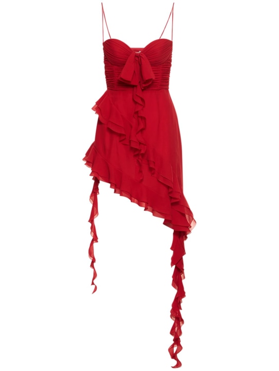 Alessandra Rich - Ruffled silk georgette mini dress