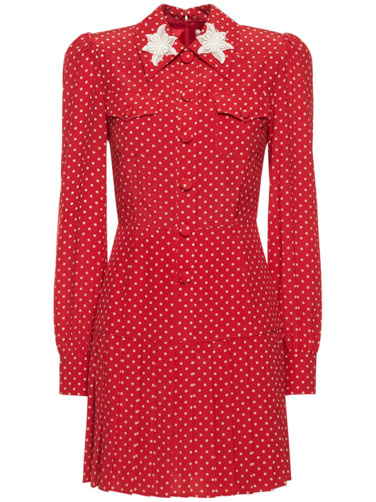 Alessandra Rich - Polka dot silk georgette mini dress