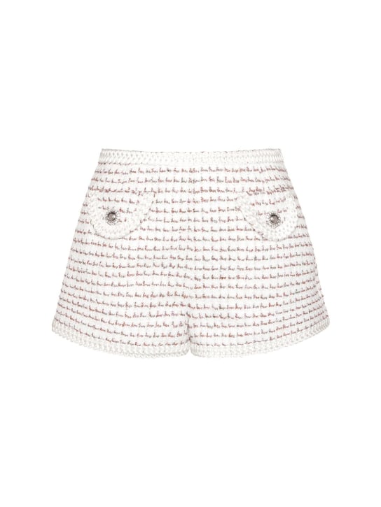 Alessandra Rich - Tweed lurex mini shorts w/ trim