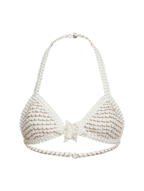 Alessandra Rich - Brassière triangle en tweed de lurex