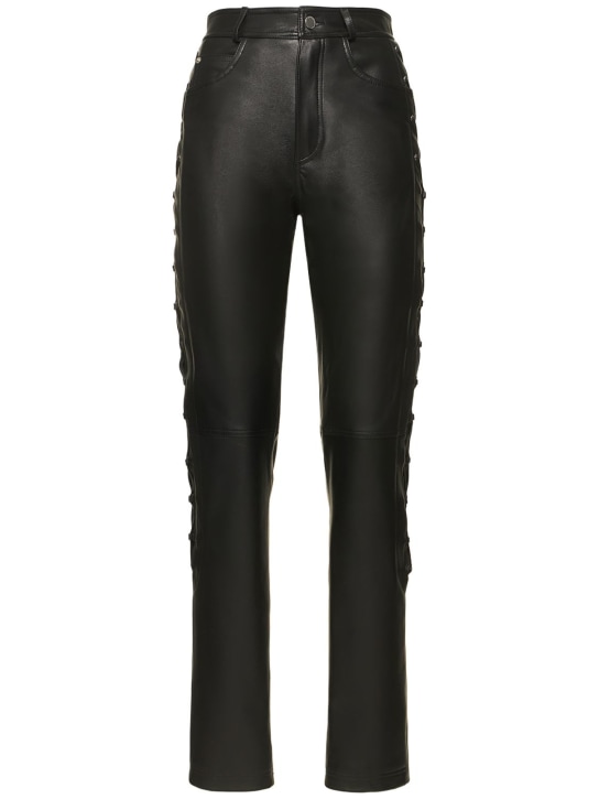 Alessandra Rich - Leather pants w/ lace-up sides