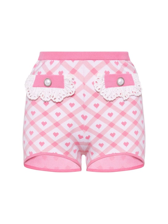 Alessandra Rich - Kurze Jacquard-Shorts mit Herzkaromuster