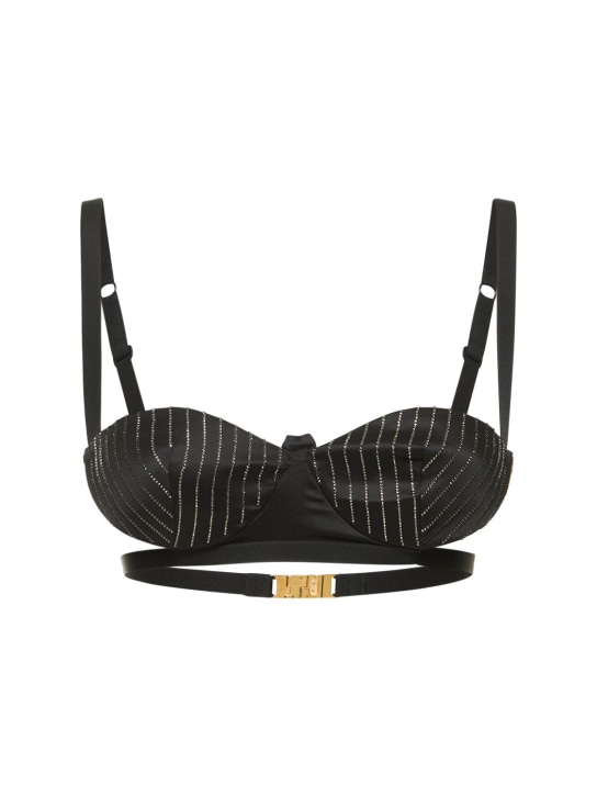 GCDS - Soutien-gorge en satin à fines rayures