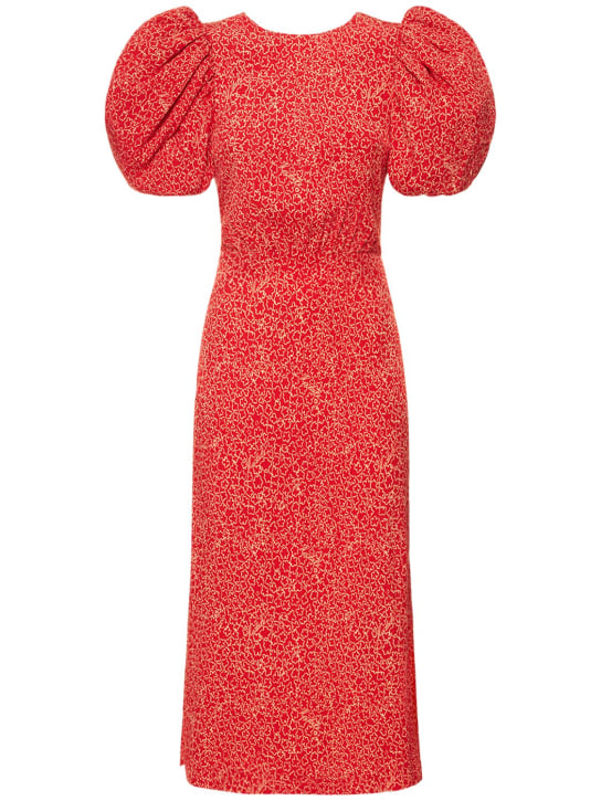 Rotate: Robe midi en viscose jacquard dos nu